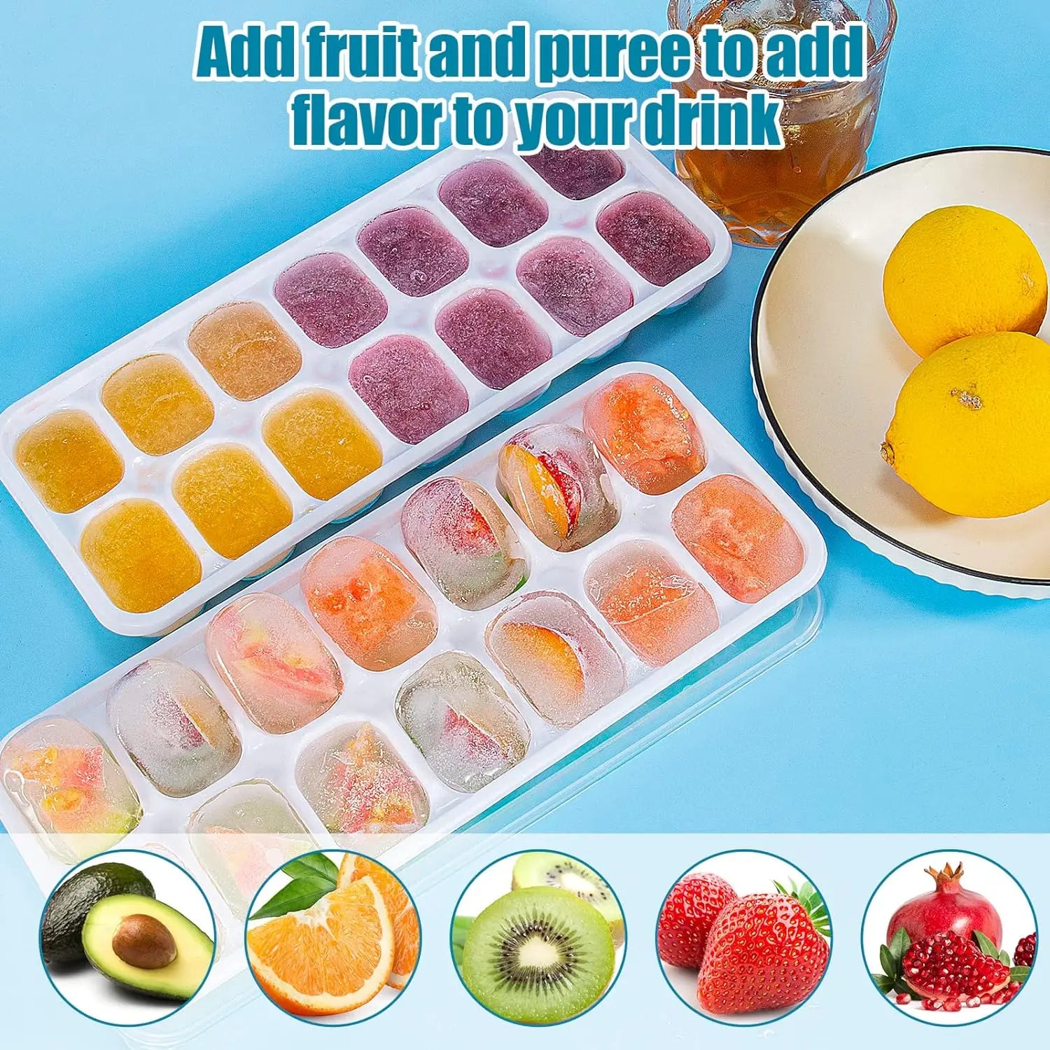 Silicone Ice Cube Mold with Cover