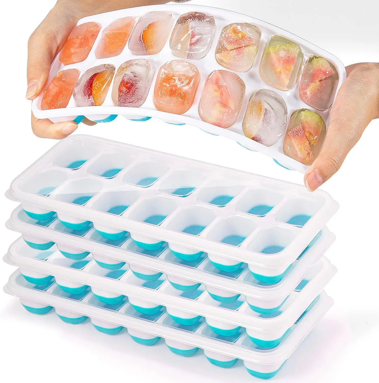 Silicone Ice Cube Mold with Cover