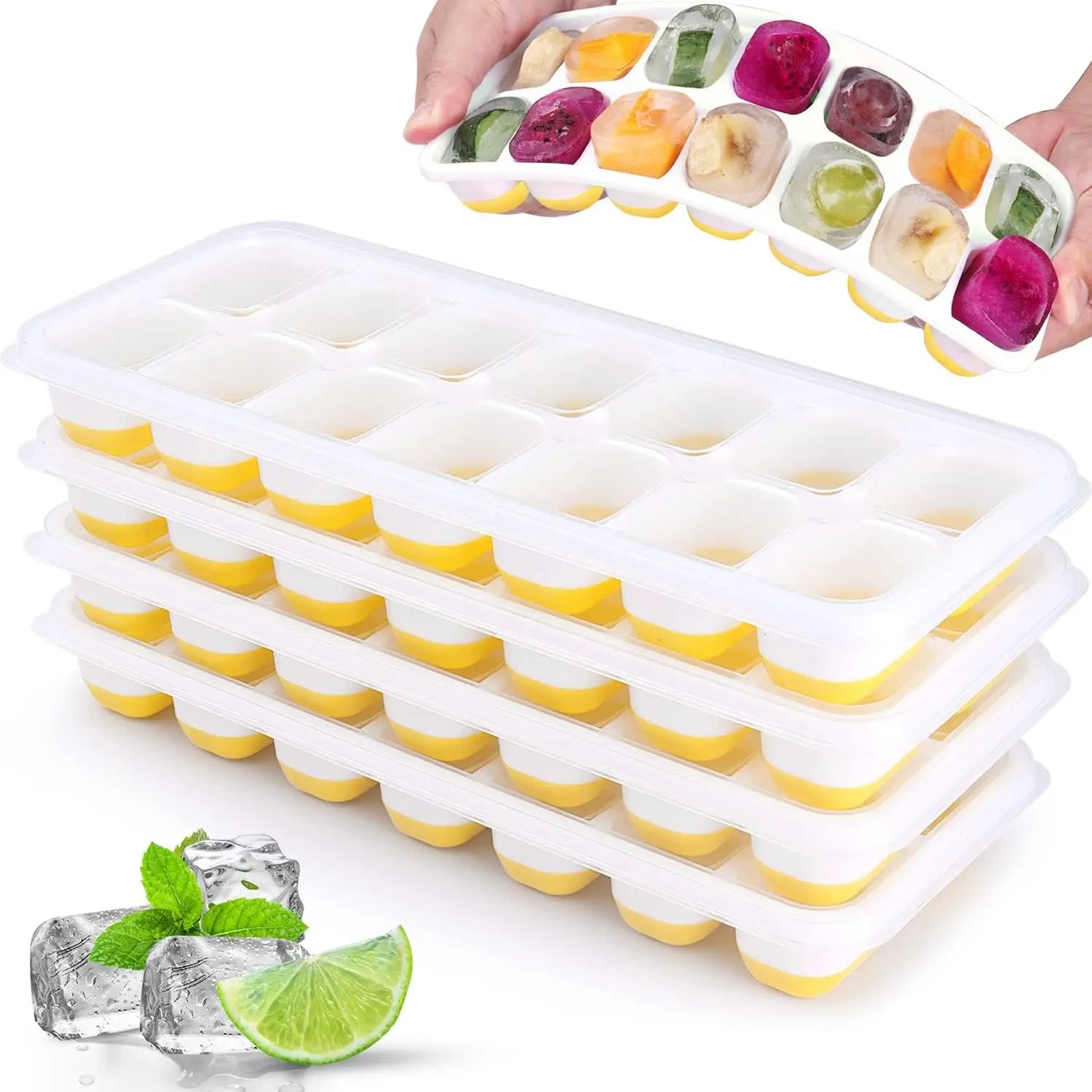 Silicone Ice Cube Mold with Cover