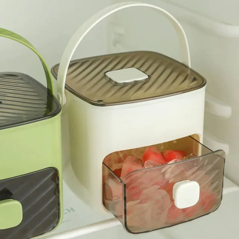 Ice cube tray with lid and storage bin