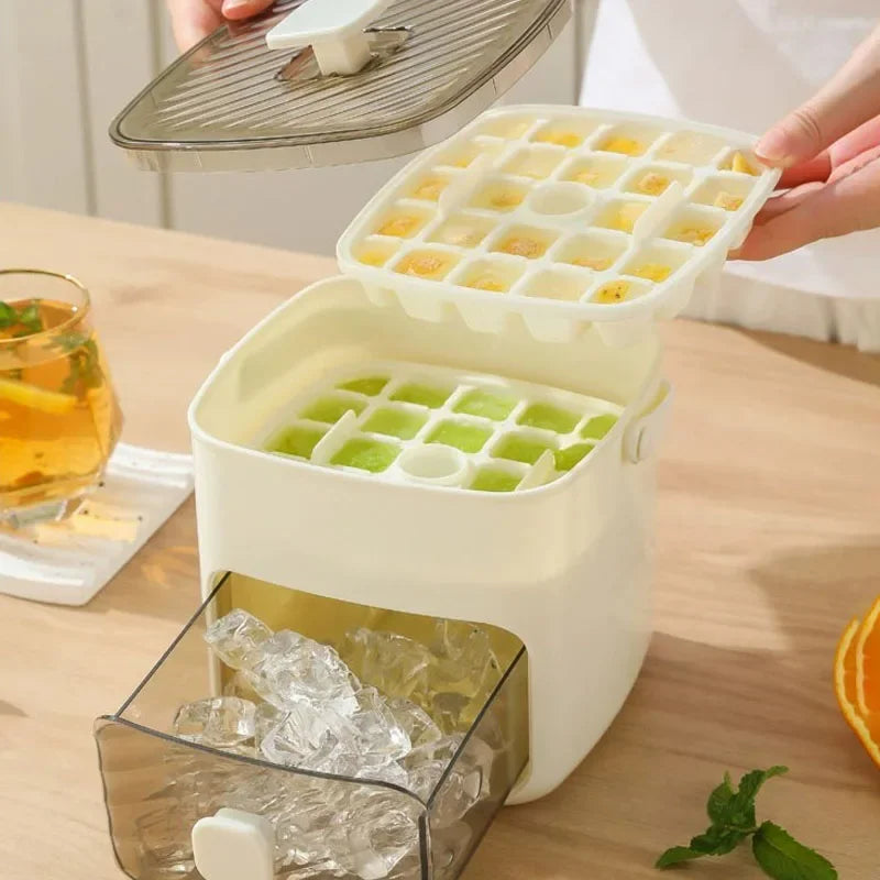 Silicone ice cube tray used for making ice cubes